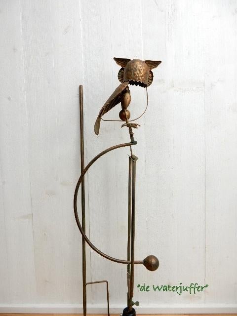 009* Tuinsteker schommel uil (Boven €75 geen verzendkosten), Ophalen of Verzenden, Nieuw, Metaal, Dierenbeeld