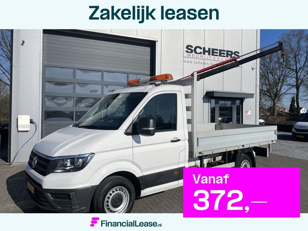 Volkswagen Crafter 2.0 TDI Pick-up met laadkraan, Auto's, Volkswagen, Bedrijf, Lease, Financial lease, Overige modellen, ABS, Airbags