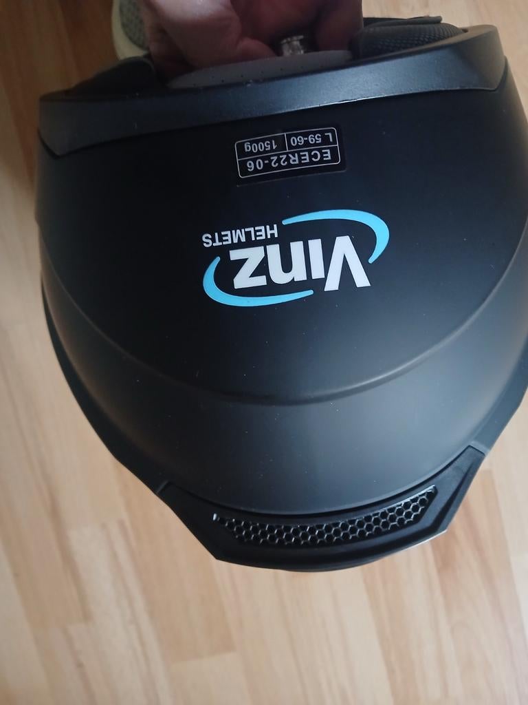 Vinz Motorhelm Kennet- Mat Zwart, Fietsen en Brommers, Brommerhelmen, Ophalen, Nieuw
