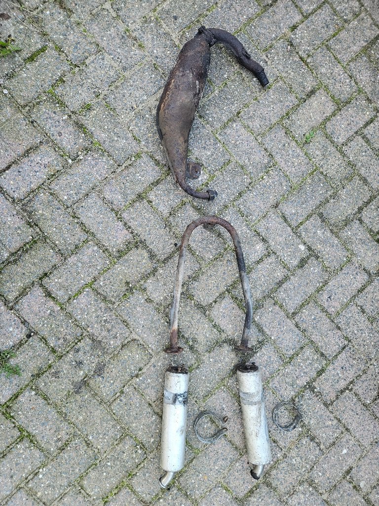 Dubbele uitlaat TZR50 Yamaha TZR 2 dempers zelfbouw, Gebruikt, TZR, Uitlaat, Ophalen of Verzenden