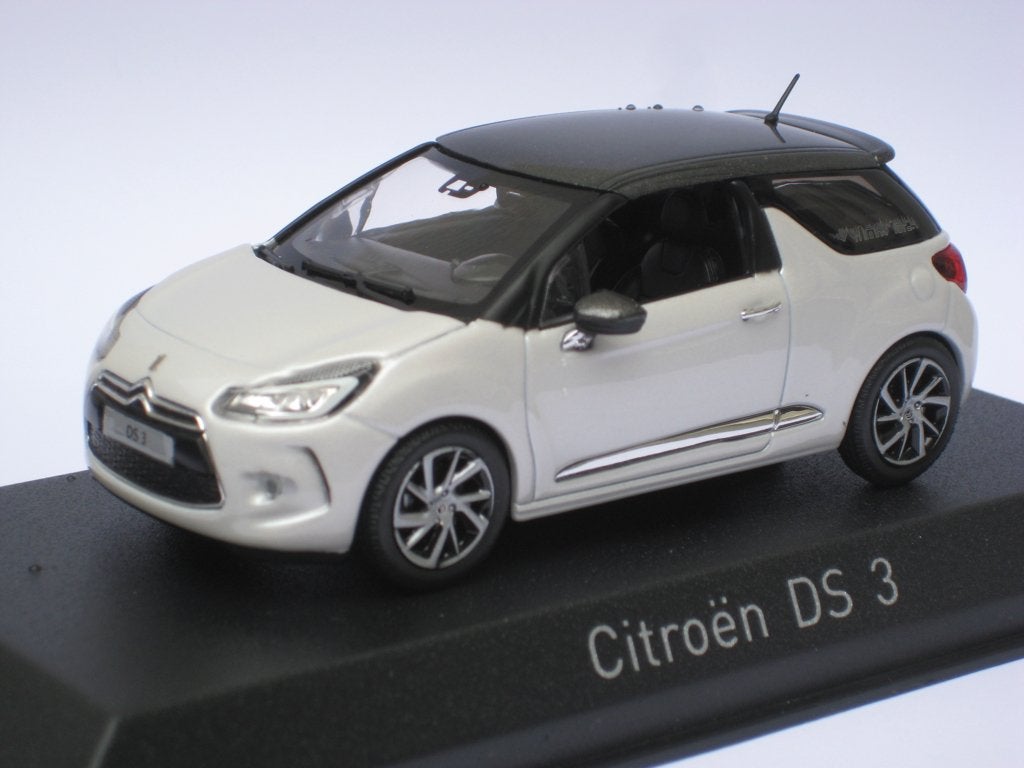 Citroen DS3 2014 wit nacré, maanstof dak Norev 1:43, Ophalen of Verzenden, Nieuw, Auto, Norev