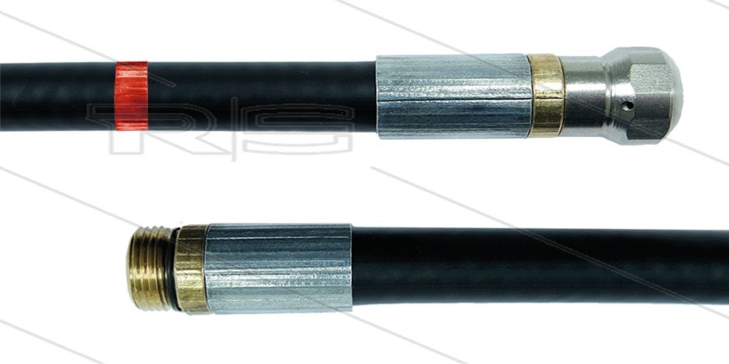 Rioolslang 30m Zwart met Nozzle en O-ring, Verzenden