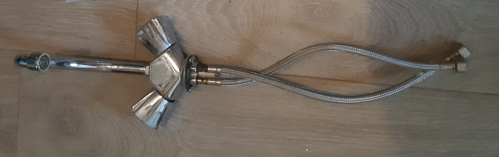 Wastafelkraan, Ophalen of Verzenden, Gebruikt, Chroom, Kraan