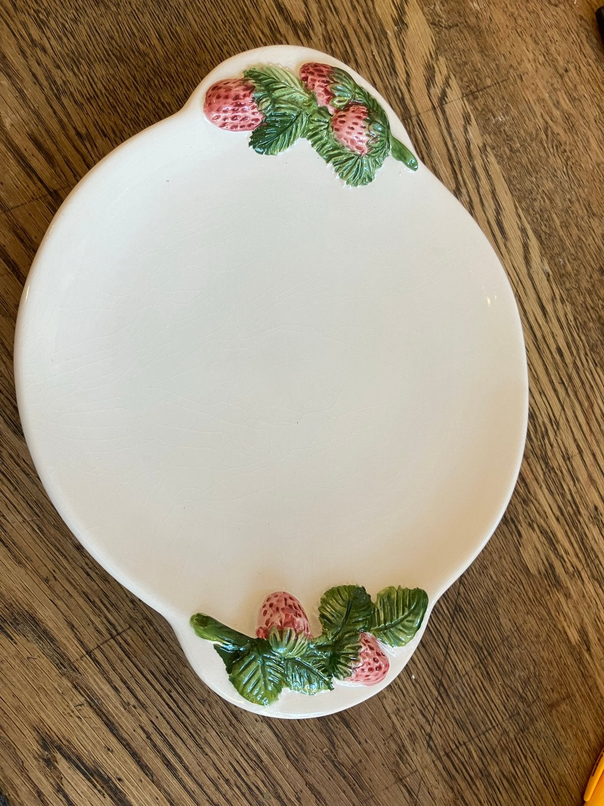Vintage Aardbeien Schaal - Handgemaakt in Italië, Huis en Inrichting, Gebruikt, Overige merken, Keramiek, Vintage