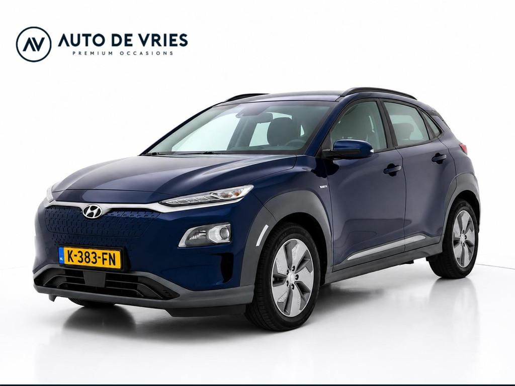 Hyundai Kona EV Comfort 64 kWh 3-Fase | SOH 100% | Navigatie, Stof, Gebruikt, Zwart, Blauw
