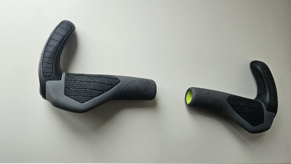 Ergon GS3 fiets handvatten met bar-ends - Maat L, Ophalen of Verzenden, Gebruikt, Ergon, Rubber