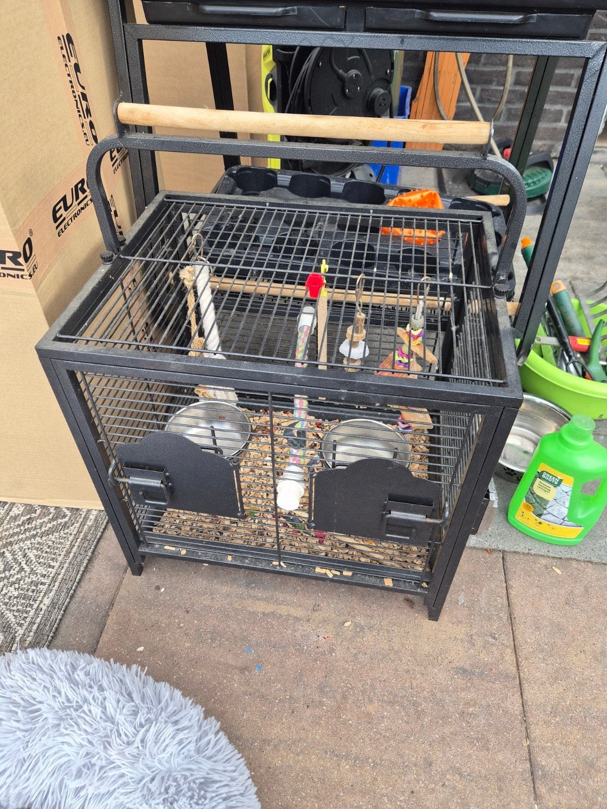 Reiskooi/autokooi vogel keddoc, Ophalen, Zo goed als nieuw, Metaal, Vogelkooi