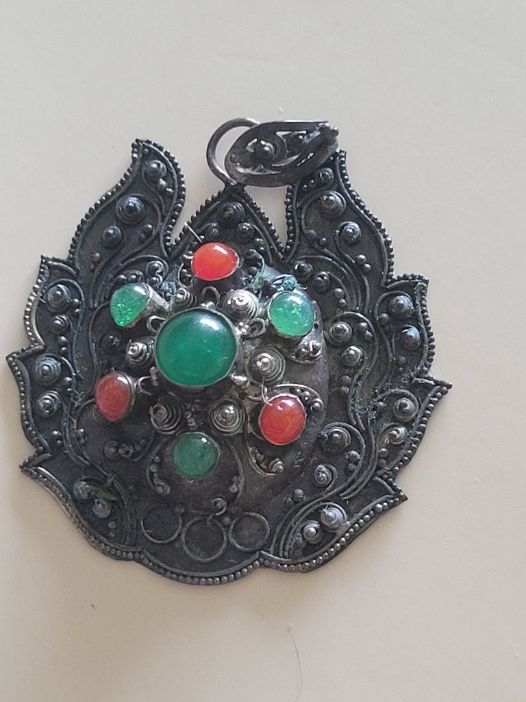 Nepal pendant silver 900, Ophalen of Verzenden, Zo goed als nieuw, Zilver, Zilver