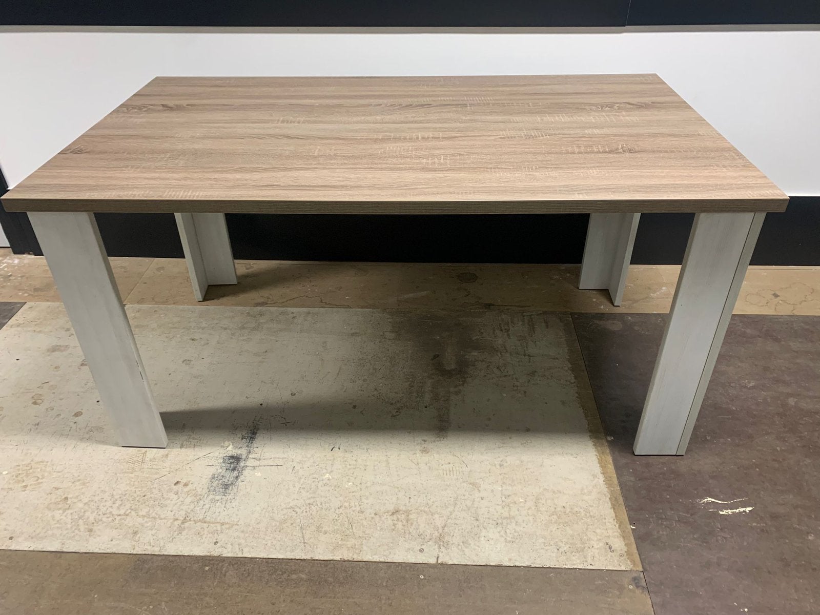Eettafel 160 x 90 cm hout, Ophalen, Gebruikt, 50 tot 100 cm, Vijf personen of meer