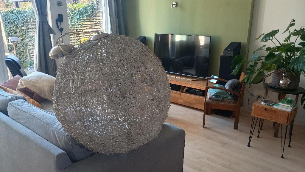Grote fil de fer hanglamp, Ophalen, Gebruikt, Fil de fer, Metaal