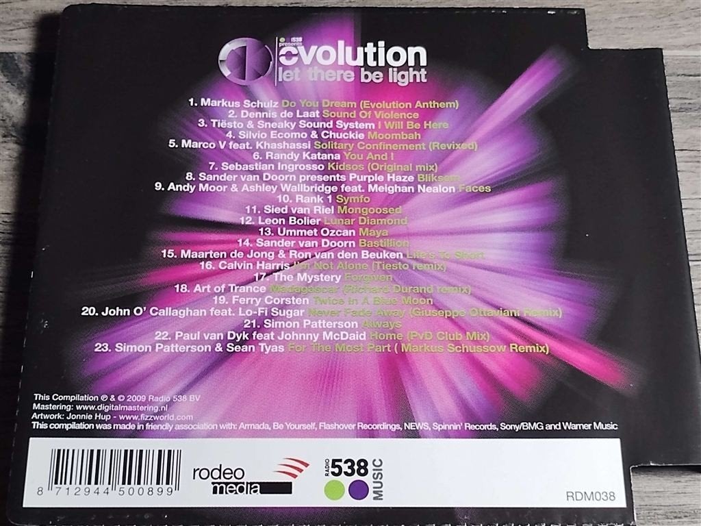 538 Presents: Evolution - Let There Be Light, Ophalen of Verzenden, Zo goed als nieuw, Pop