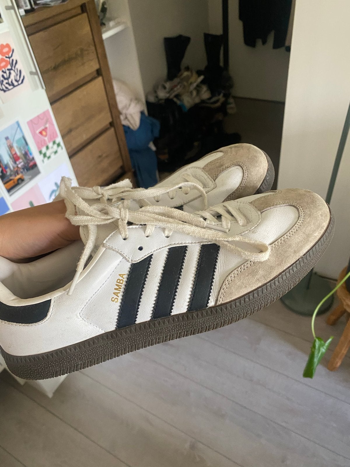 Adidas Samba sneakers wit/zwart maat 42, Kleding | Dames, Schoenen, Ophalen of Verzenden, Gedragen, Wit, Sneakers of Gympen