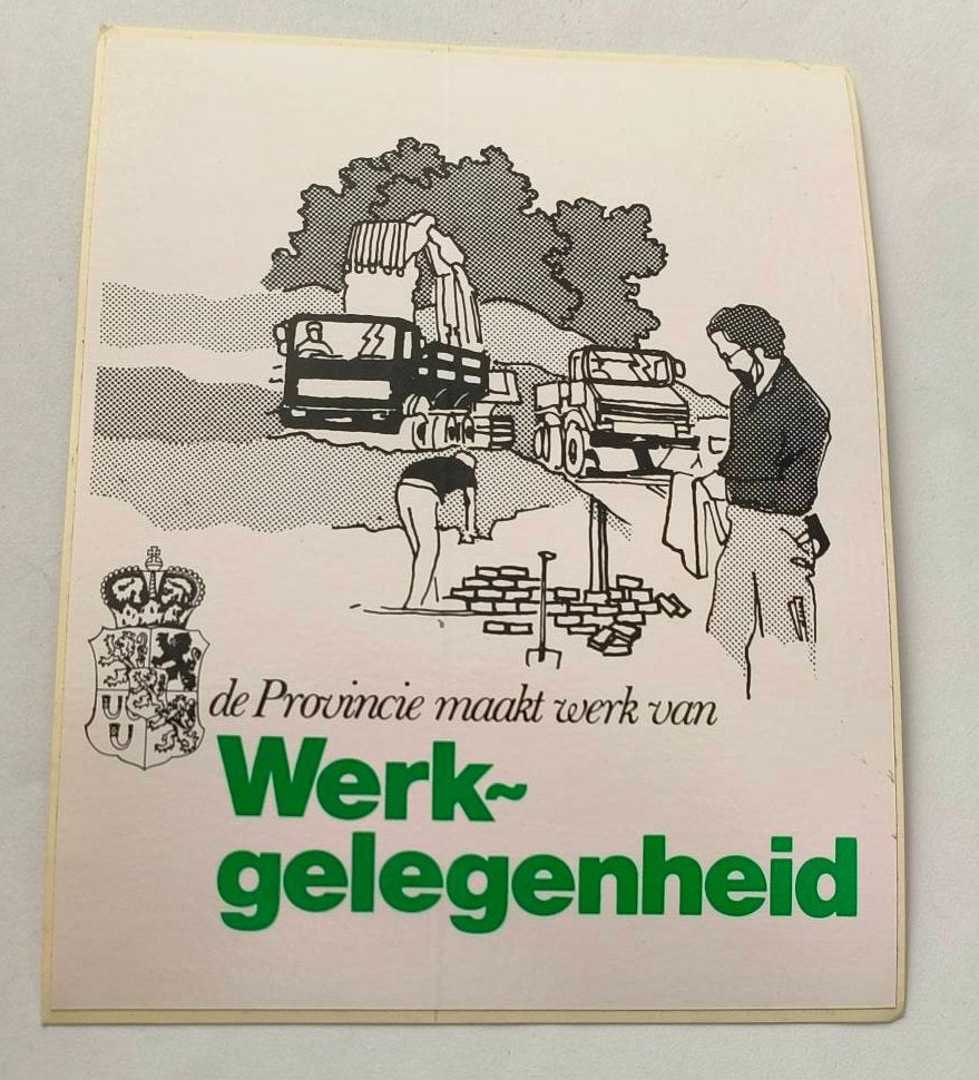 Sticker Limburg de provincie maakt werk van werkgelegenheid, Ophalen of Verzenden, Zo goed als nieuw, Overige typen