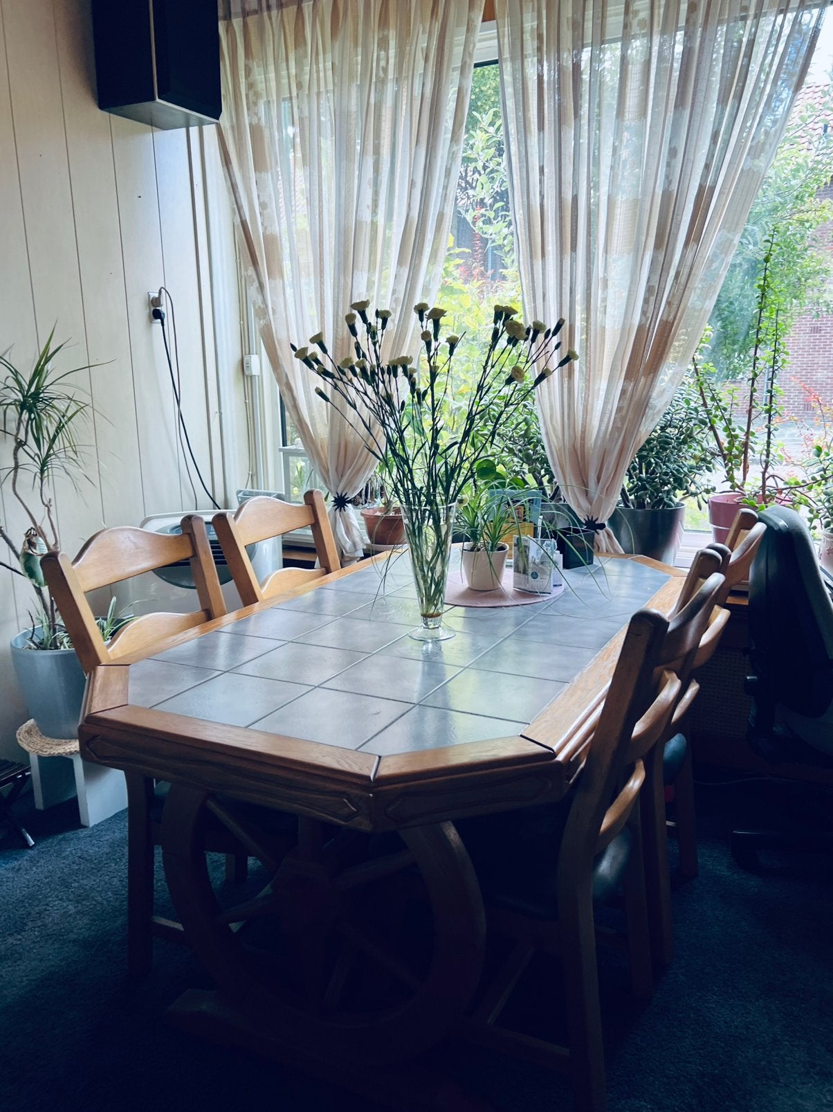Vintage tafel, Ophalen, Gebruikt, 50 tot 100 cm, Vijf personen of meer