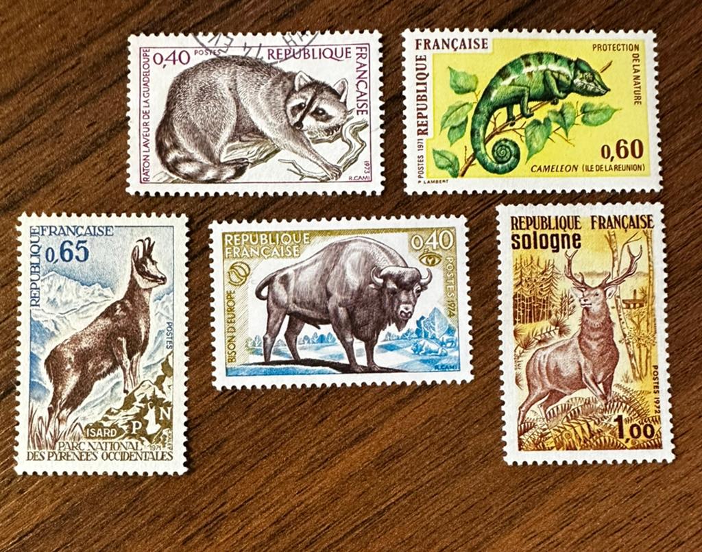 Frankrijk postzegels 1969-1974 dieren ongebruikt, Ophalen of Verzenden, Postfris