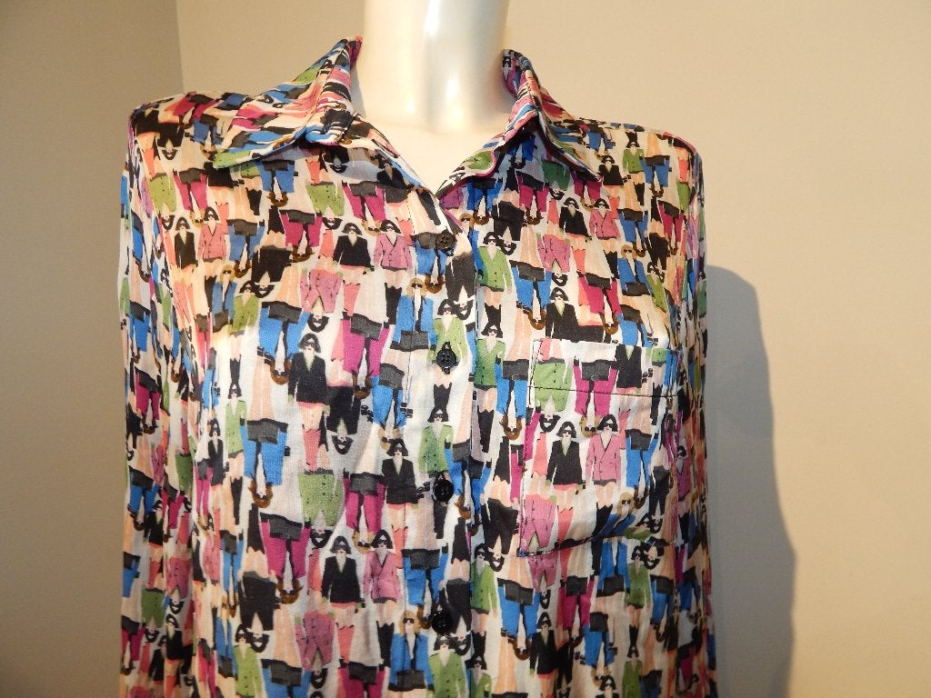 Studio Anneloes satijn achtige blouse mannequin print kleurL, Studio Anneloes, Maat 42/44 (L), Zo goed als nieuw, Meerkleurig