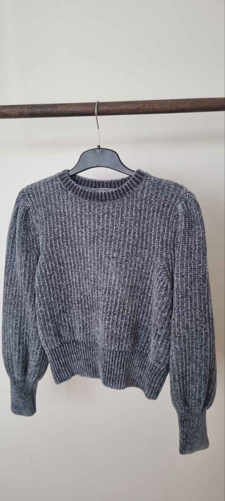 H&M Grijze Chenille Trui Maat M, Maat 38/40 (M), H&M, Ophalen of Verzenden, Grijs