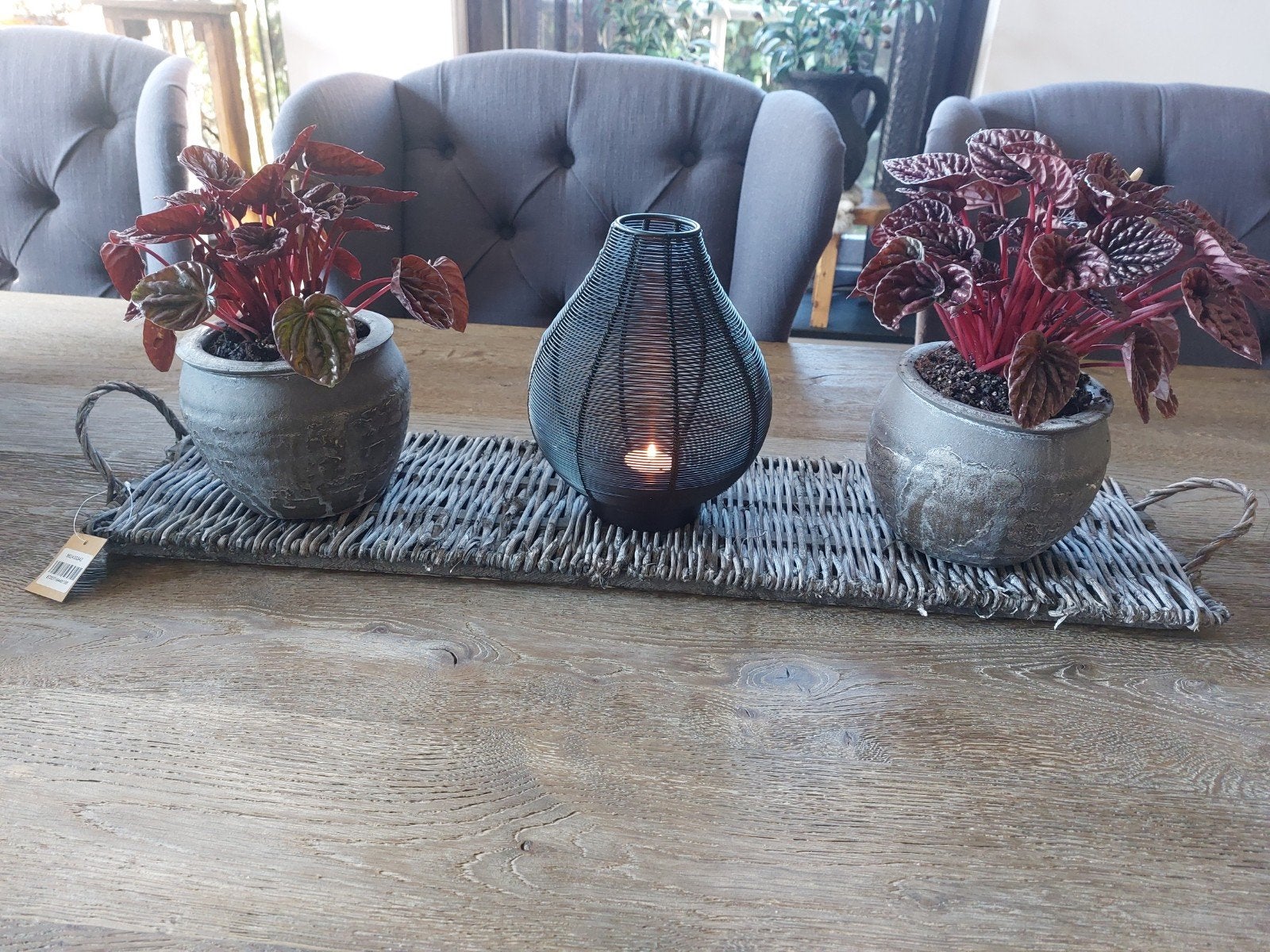 prachtige set voor het raam/dresooir/tafel, Ophalen, Zo goed als nieuw, Rond, Hout