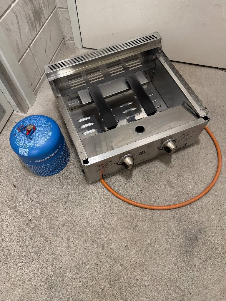 Bakplaat / Plancha met campingaz fles, Ophalen, Zo goed als nieuw, Tafelgrill