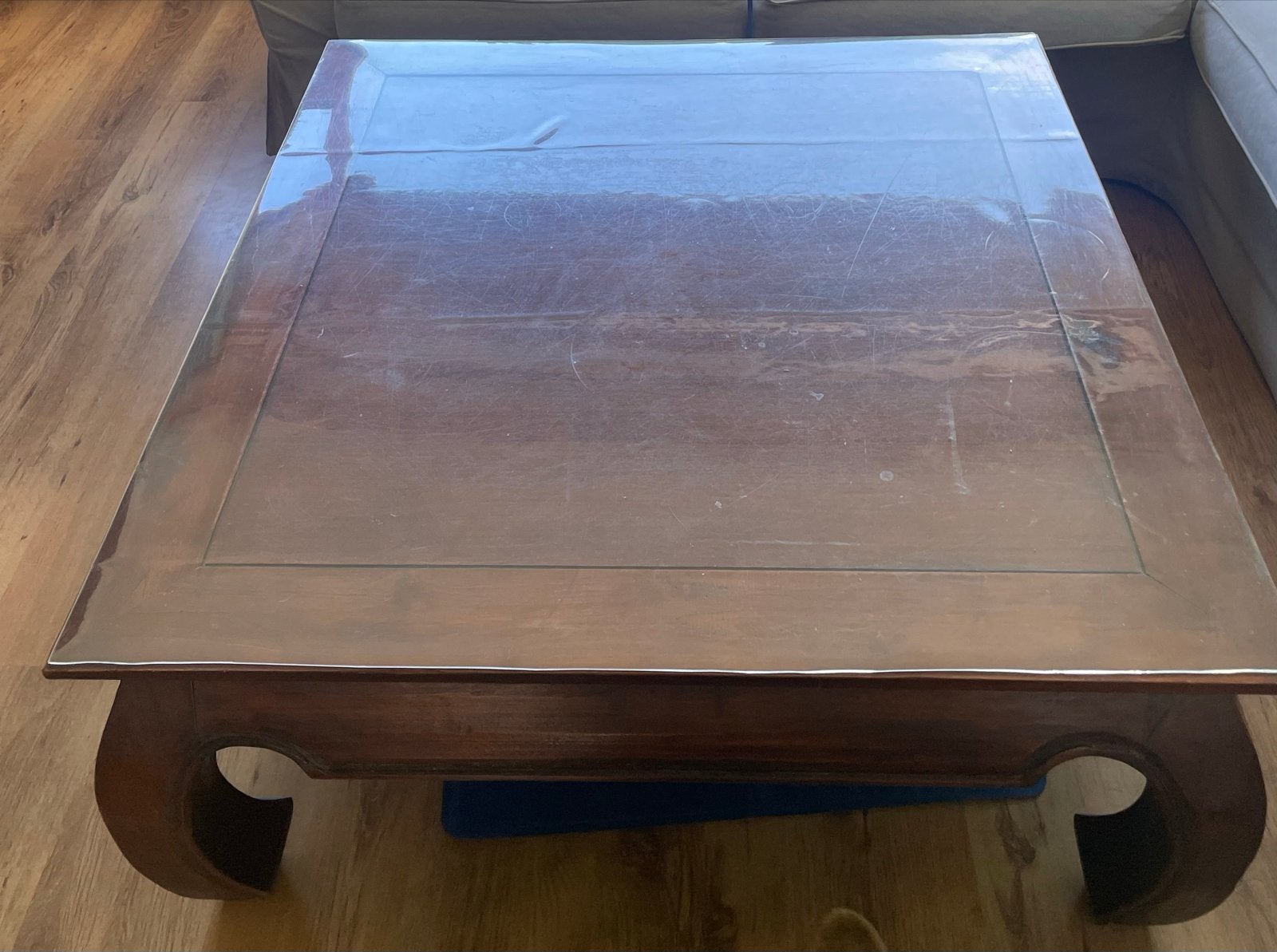 Vierkante opiumtafel 100x100 cm, hoogte 45 cm, Ophalen, Gebruikt, 50 tot 100 cm, Vierkant