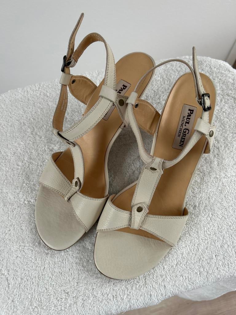 Paul Green München Crème Leren Sandalen Maat 40, Kleding | Dames, Schoenen, Beige, Nieuw, Sandalen of Muiltjes, Ophalen of Verzenden