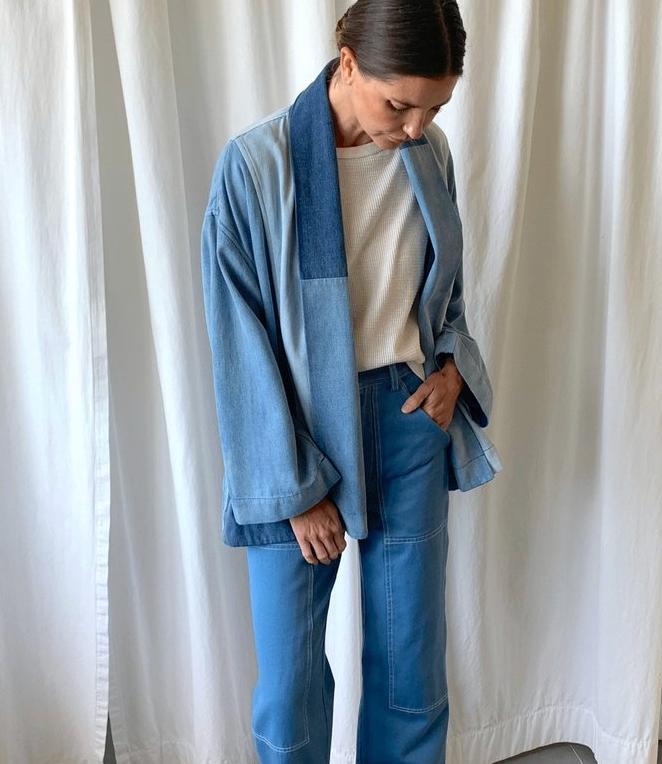 CLOSED patchwork denim kimono jasje mt S (M), Closed, Zo goed als nieuw, Jasje, Maat 36 (S)