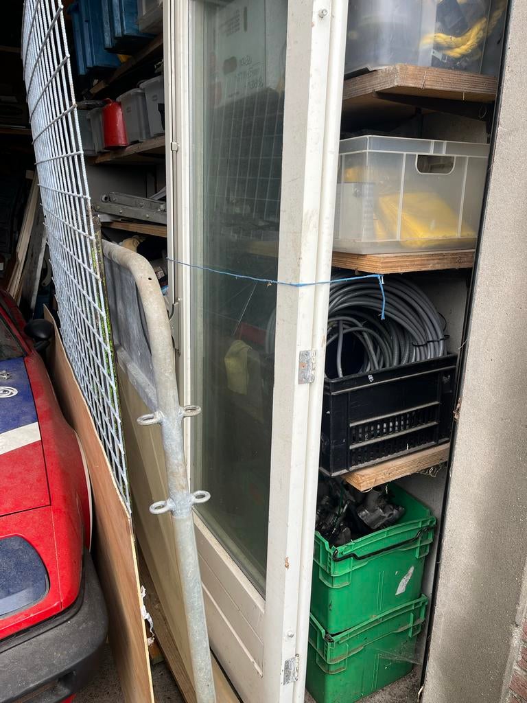 Openslaande deur met dubbel glas, Ophalen, Gebruikt, 80 tot 100 cm, Buitendeur