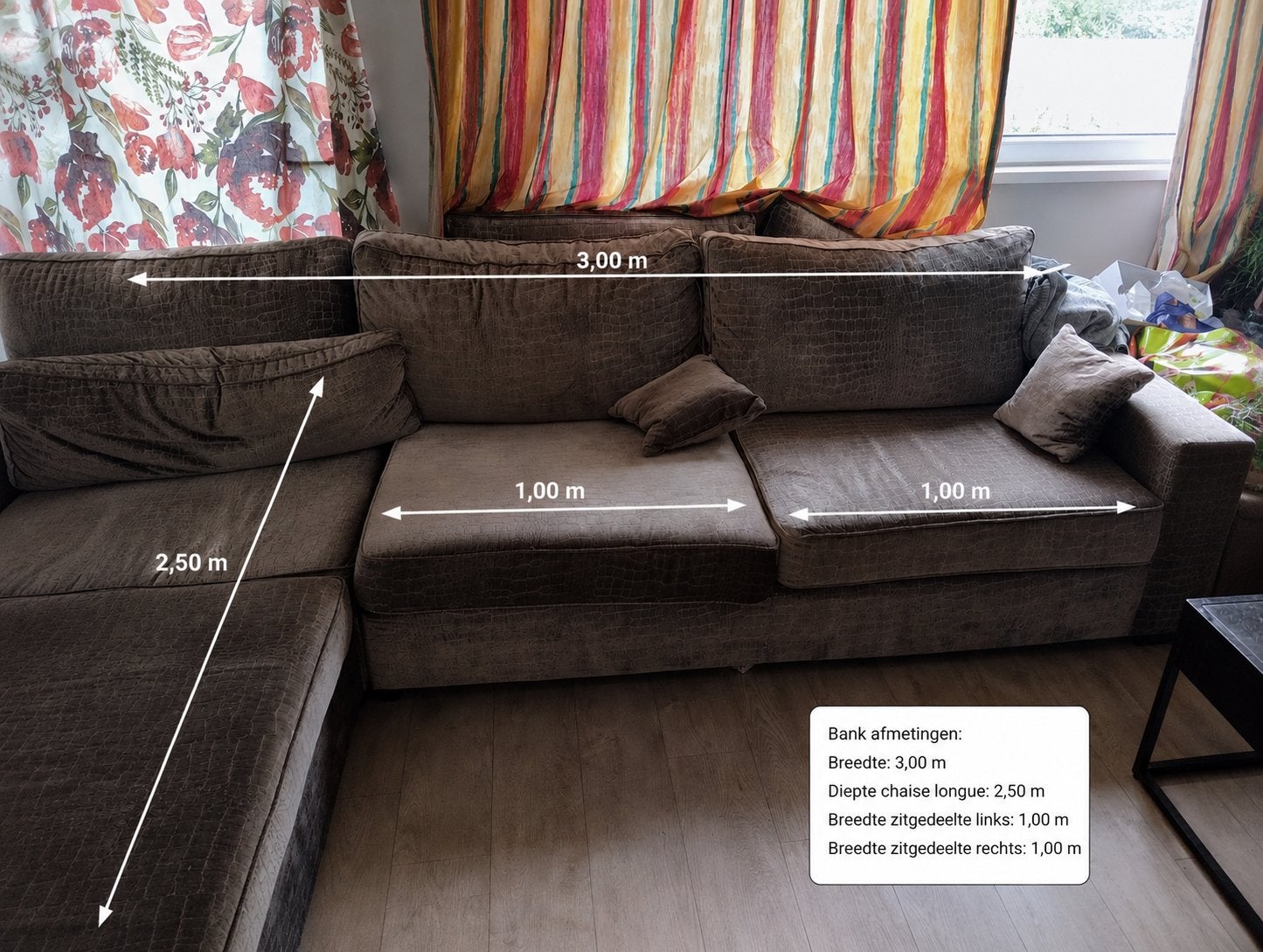 Hoekbank loungebank, Huis en Inrichting, Banken | Bankstellen, Ophalen, Gebruikt, Hoekbank, 300 cm of meer