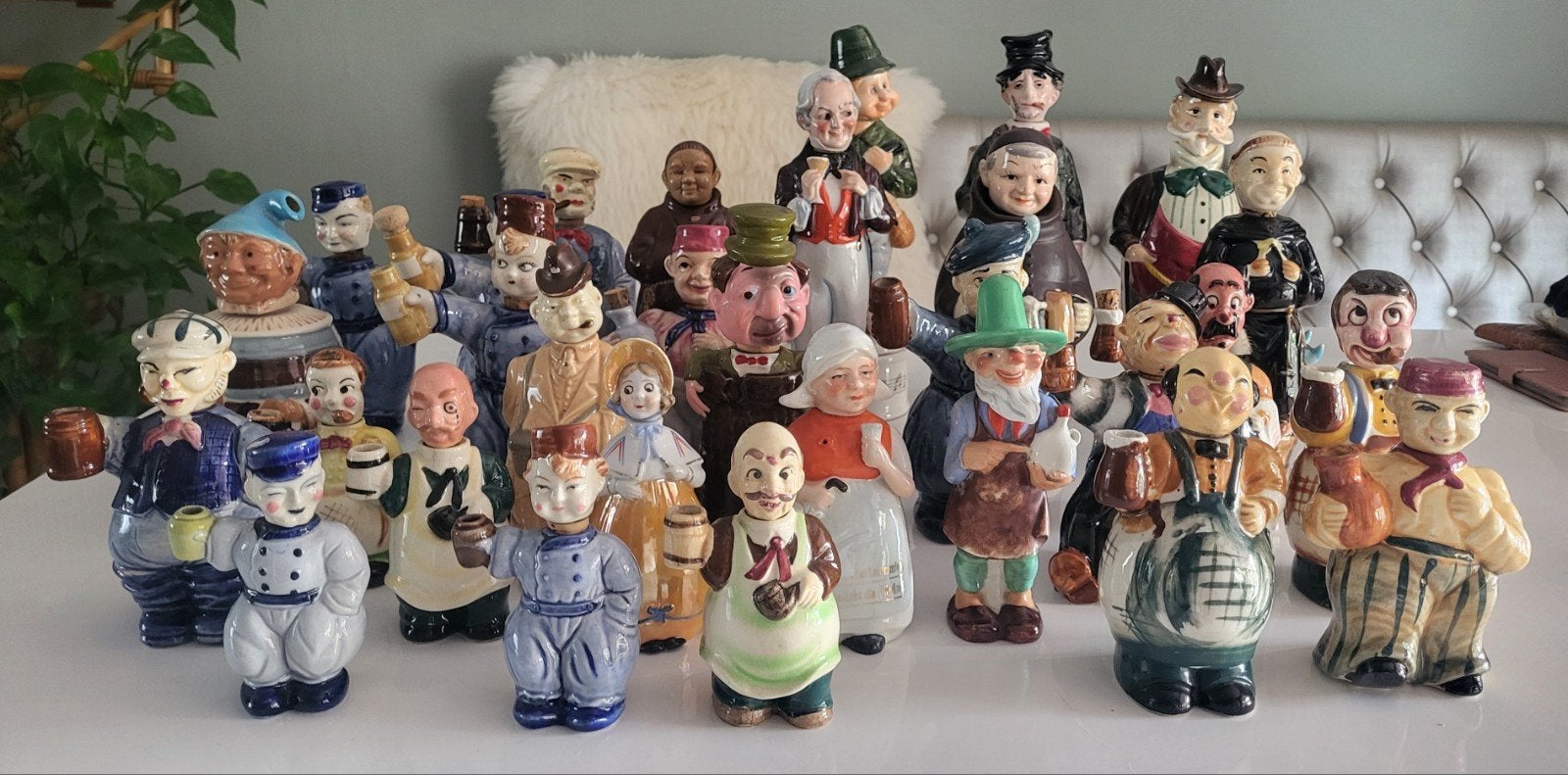 Te koop verzameling vintage porseleinen Decanters, Ophalen, Zo goed als nieuw