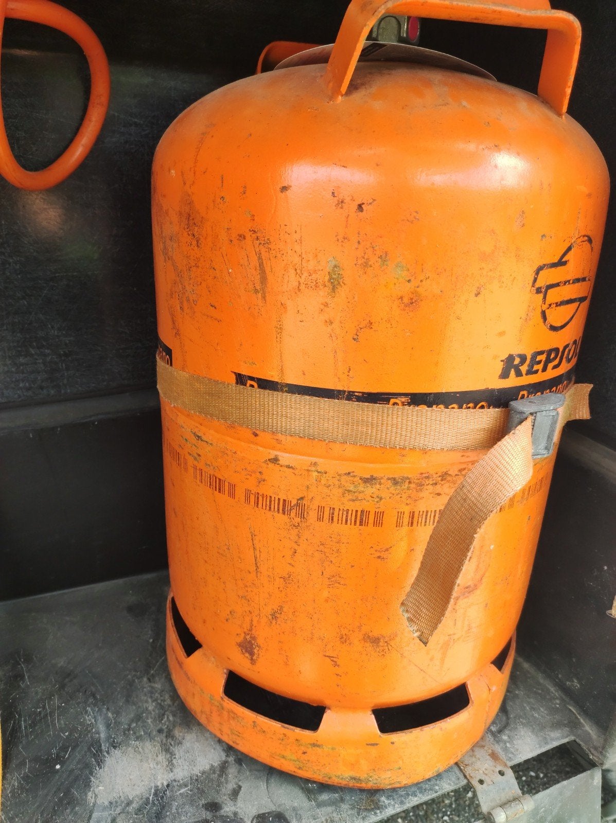 Repsol spaanse gasfles met drukregelaar, Ophalen of Verzenden, Gebruikt