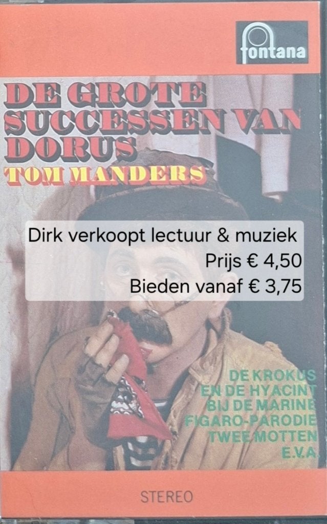 Dorus; De grote successen van Dorus/ Tom Manders (NL), Ophalen of Verzenden, Zo goed als nieuw, 1 bandje, Origineel