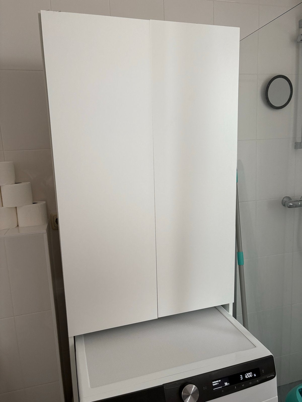 IKEA NYSJÖN Kast voor wasmachine, wit, 65x190 cm, Ophalen, Gebruikt