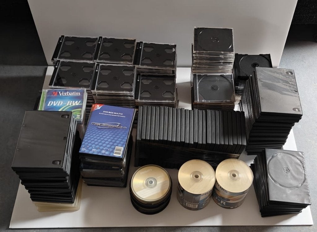 Blanco CD-R + CD- en DVD-doosjes,  450 stuks, Ophalen, Nieuw, Op spindel