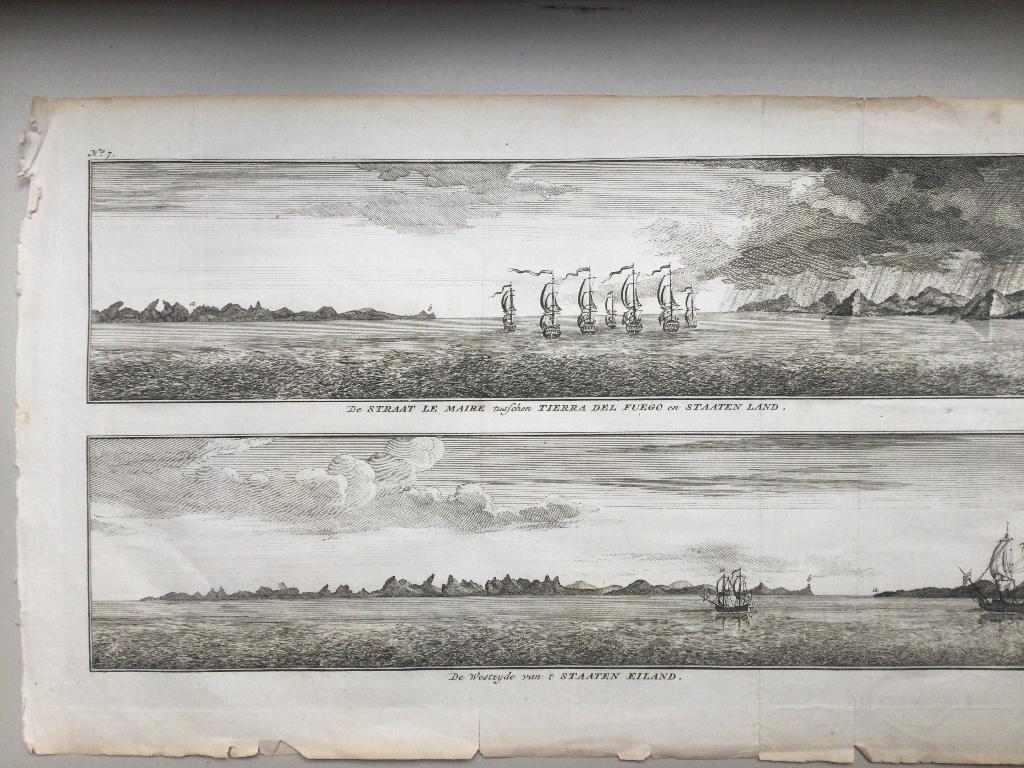Argentinië, Vuurland, Magellaan, lot 2x, 1741., Antiek en Kunst, 25 cm, Origineel, Landschap, 40 cm