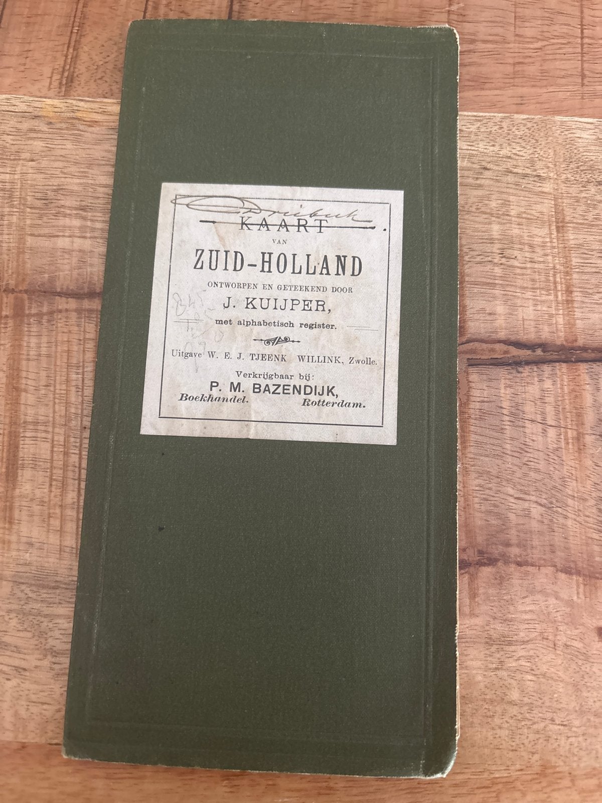 Oude Kaart van Zuid-Holland door J. Kuijper (1914), Gelezen, Ophalen of Verzenden, Landkaart, 1800 tot 2000