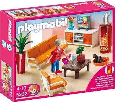 Playmobil 5332 Woonkamer met werkende kachel, Gebruikt, Complete set, Overige typen, Ophalen of Verzenden