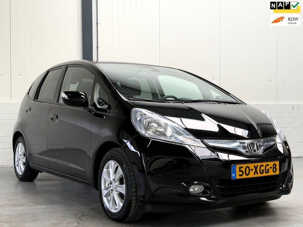 Honda Jazz 1.4 Hybrid Exclusive|Leder|Pano|Stoelverwarming, Auto's, Euro 5, Gebruikt, Zwart, 4 cilinders