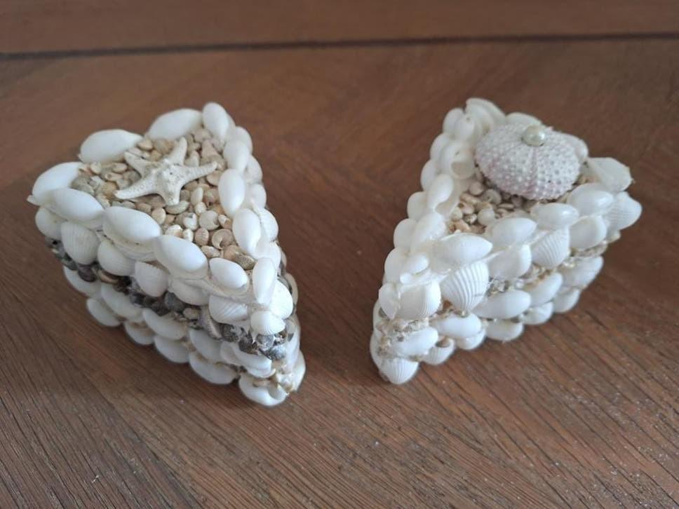 Decoratieve schelpen taartjes - set van 2, Overige stijlen, Nieuw, Ophalen of Verzenden, Natuurlijk materiaal