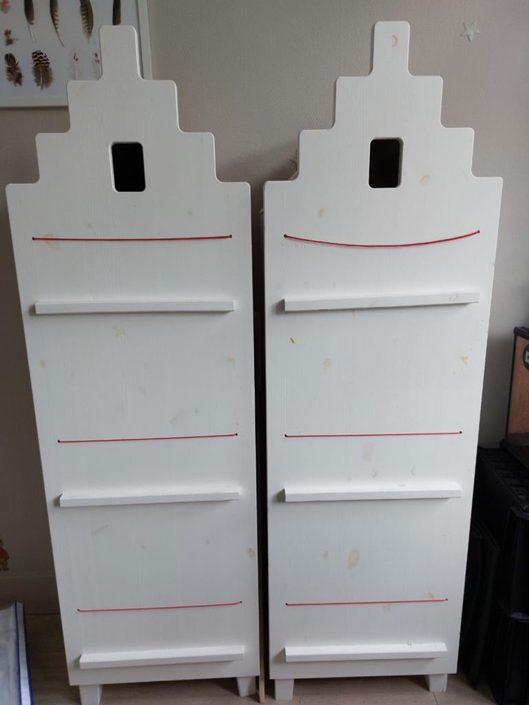 Set van 2 Amsterdamse grachtenpand knutselkasten, Ophalen, Minder dan 50 cm, Minder dan 25 cm, Grachtenpand, Speels, Kinderkamer
