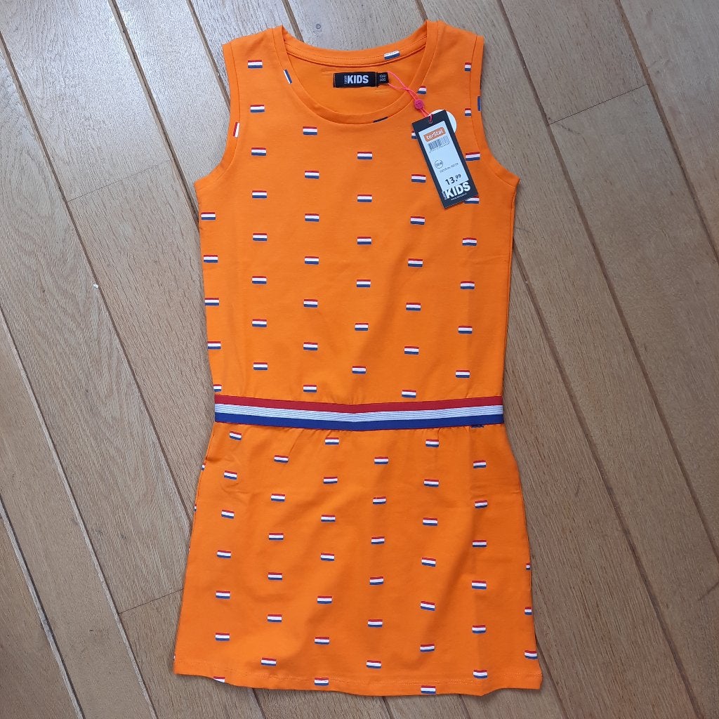 Oranje voetbal jurk maat 134/140 - nieuw -, Ophalen of Verzenden, Nieuw, Oranje of Koningsdag
