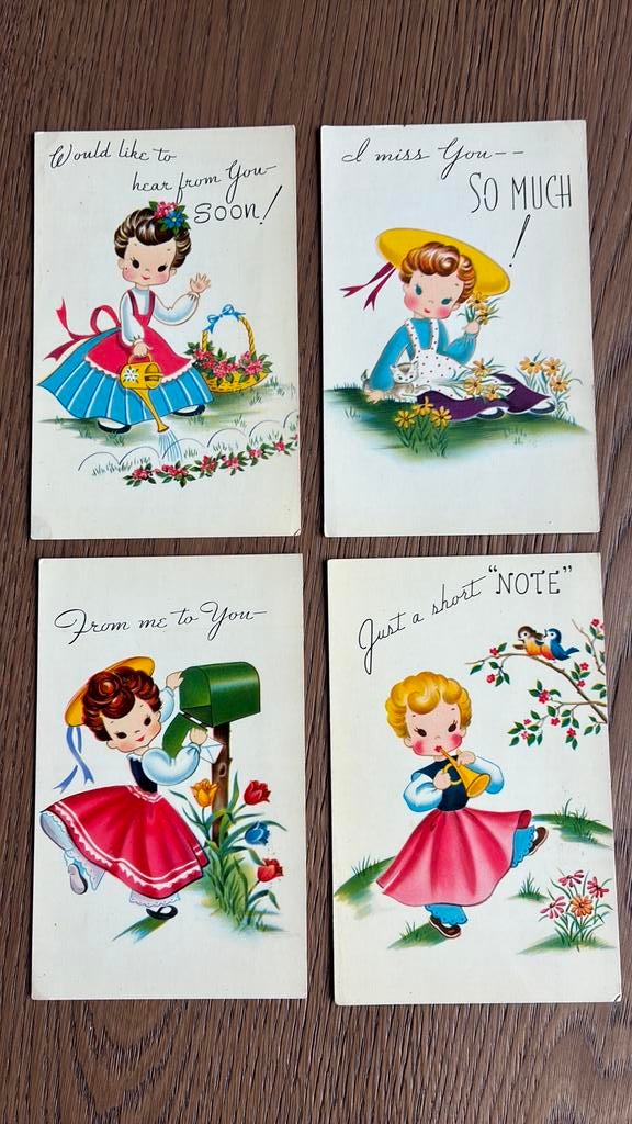 Kinderkaarten.ik mis je/van mij voor jou/een korte noot etc, Verzamelen, Ansichtkaarten | Themakaarten, Ophalen of Verzenden, Ongelopen