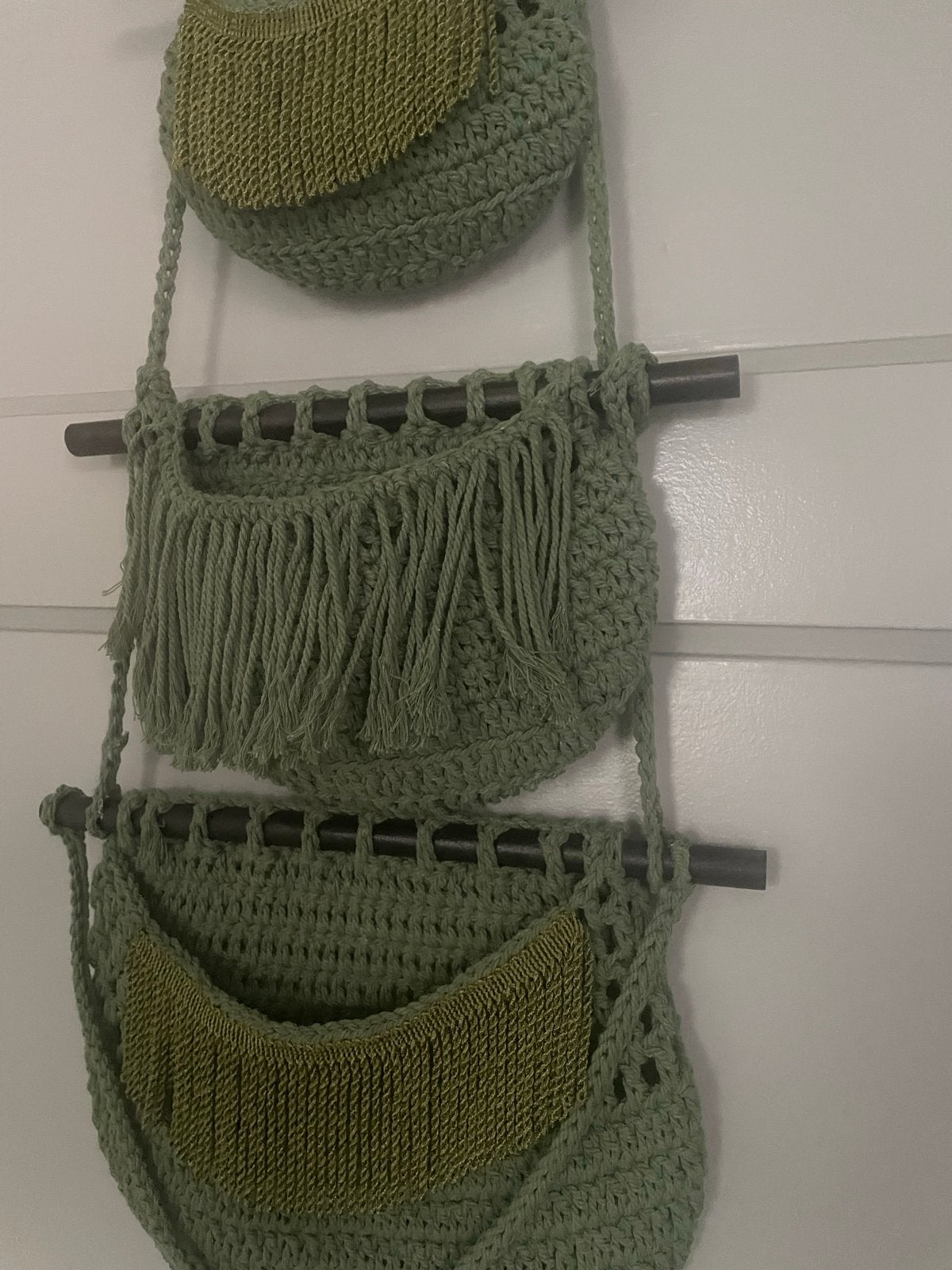 Macramé Hanger - Boho Stijl Wanddecoratie, Ophalen, Groen, Boho, Zo goed als nieuw