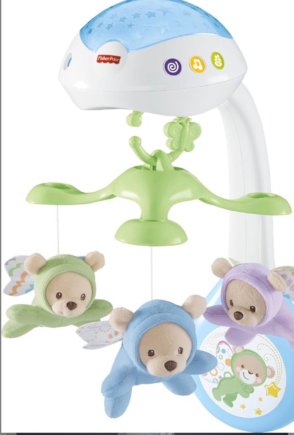 Fisher-Price Droommobiel / Muziekmobiel met Sterrenprojector, Ophalen of Verzenden, Zo goed als nieuw, Mobiel
