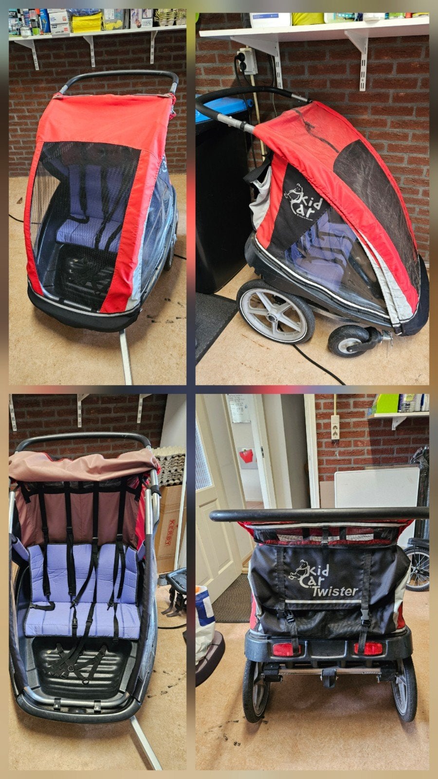 Fietskar voor 2 kinderen, Fietsen en Brommers, Ophalen, Kinderkar, 40 tot 60 kg