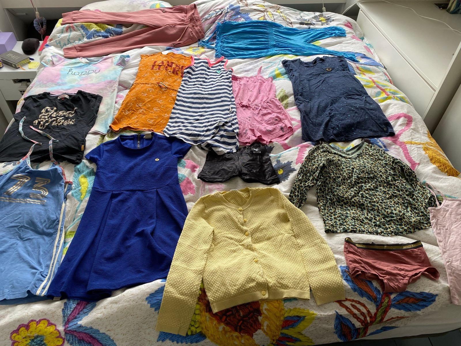 Kledingpakket lente/zomer meisje maat 134/140 (13 stuks), Ophalen, Gebruikt, Meisje, Setje
