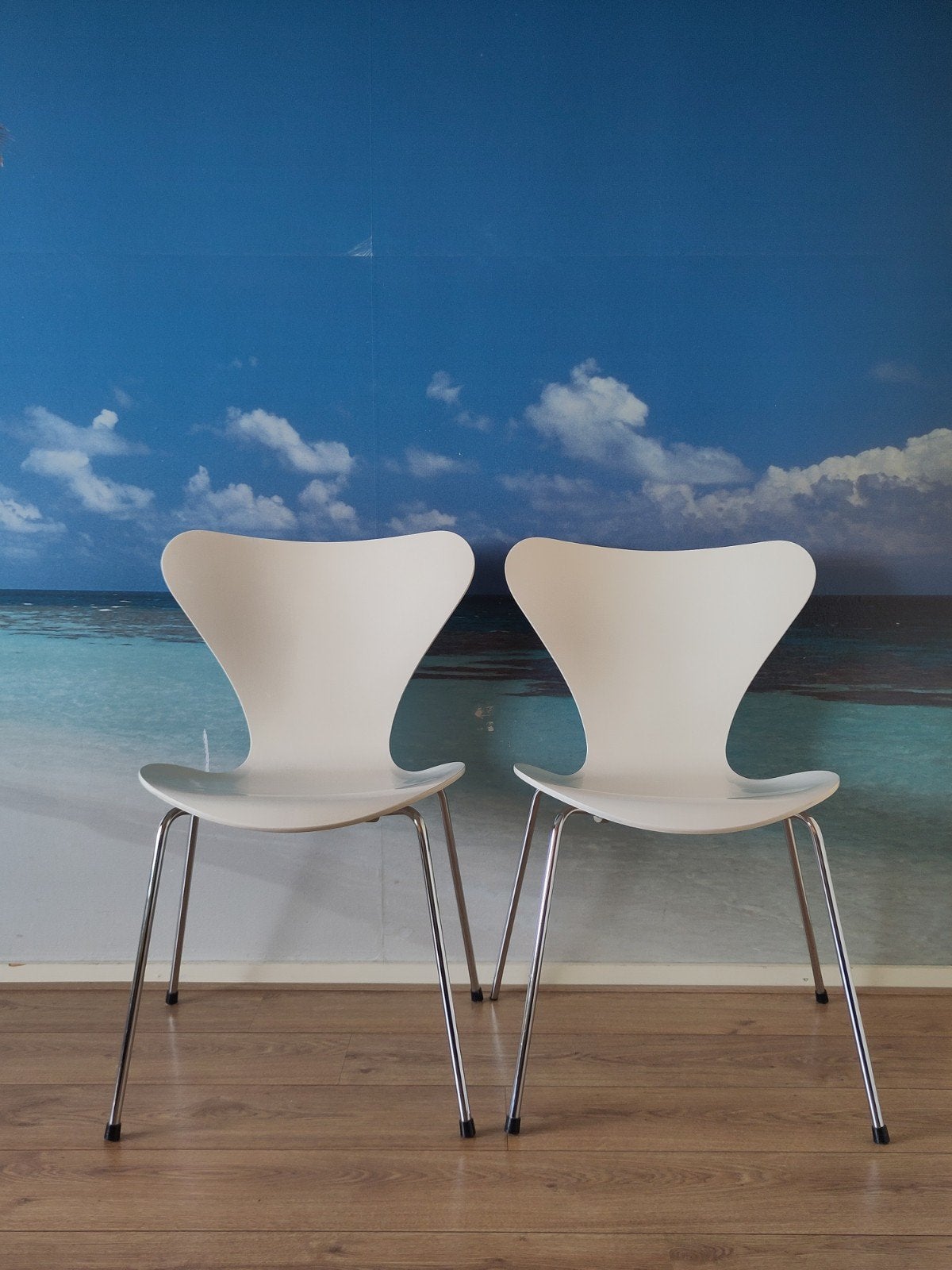 2x vintage eetkamerstoel 3107 stoel Fritz Hansen FH Jacobsen, Mid Century Modern Scandinavisch scandi Deens, Gebruikt, Twee, .