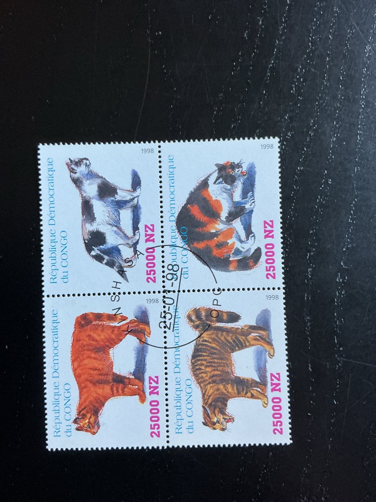 Congo 1998 Katten Postzegels - Gestempeld, Ophalen of Verzenden, Gestempeld, Dier of Natuur