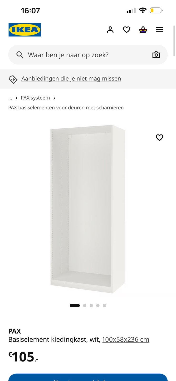 Pax kasten, Ophalen, Zo goed als nieuw, 50 tot 75 cm, 200 cm of meer