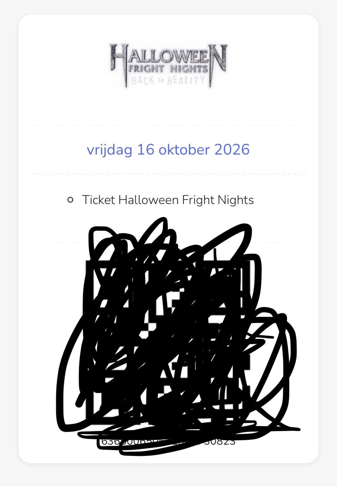 Walibi fright night 16 oktober, Ophalen of Verzenden, Zo goed als nieuw, Clearstamp