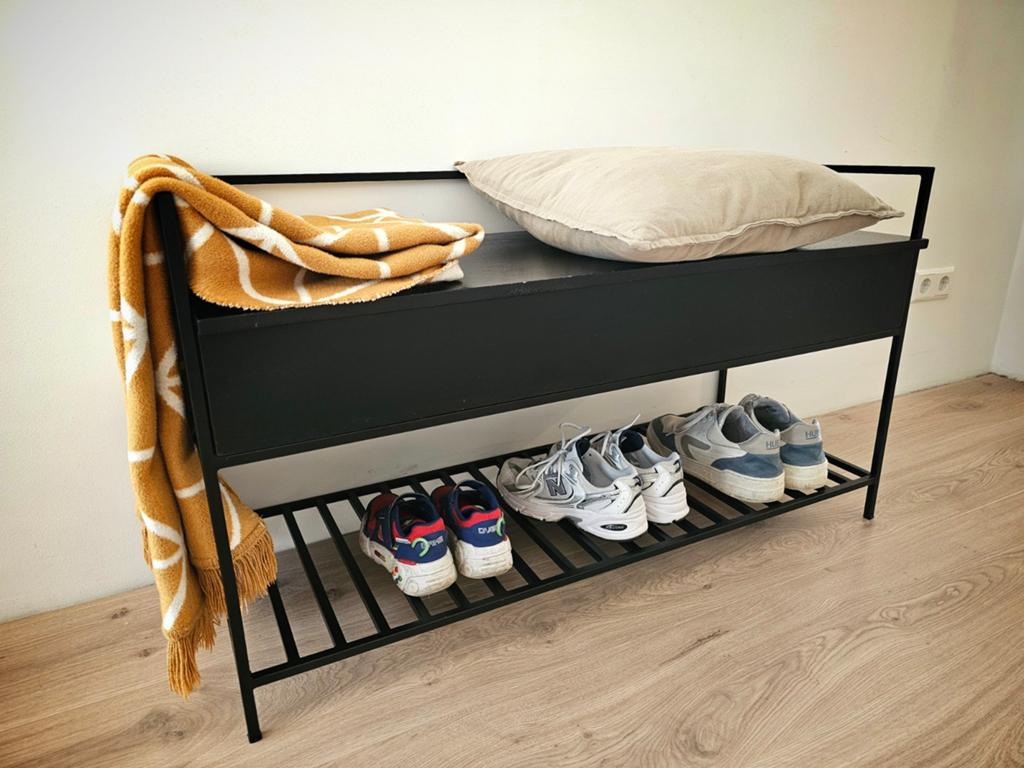 Design halbank / shoe bench zwart, Ophalen, Gebruikt